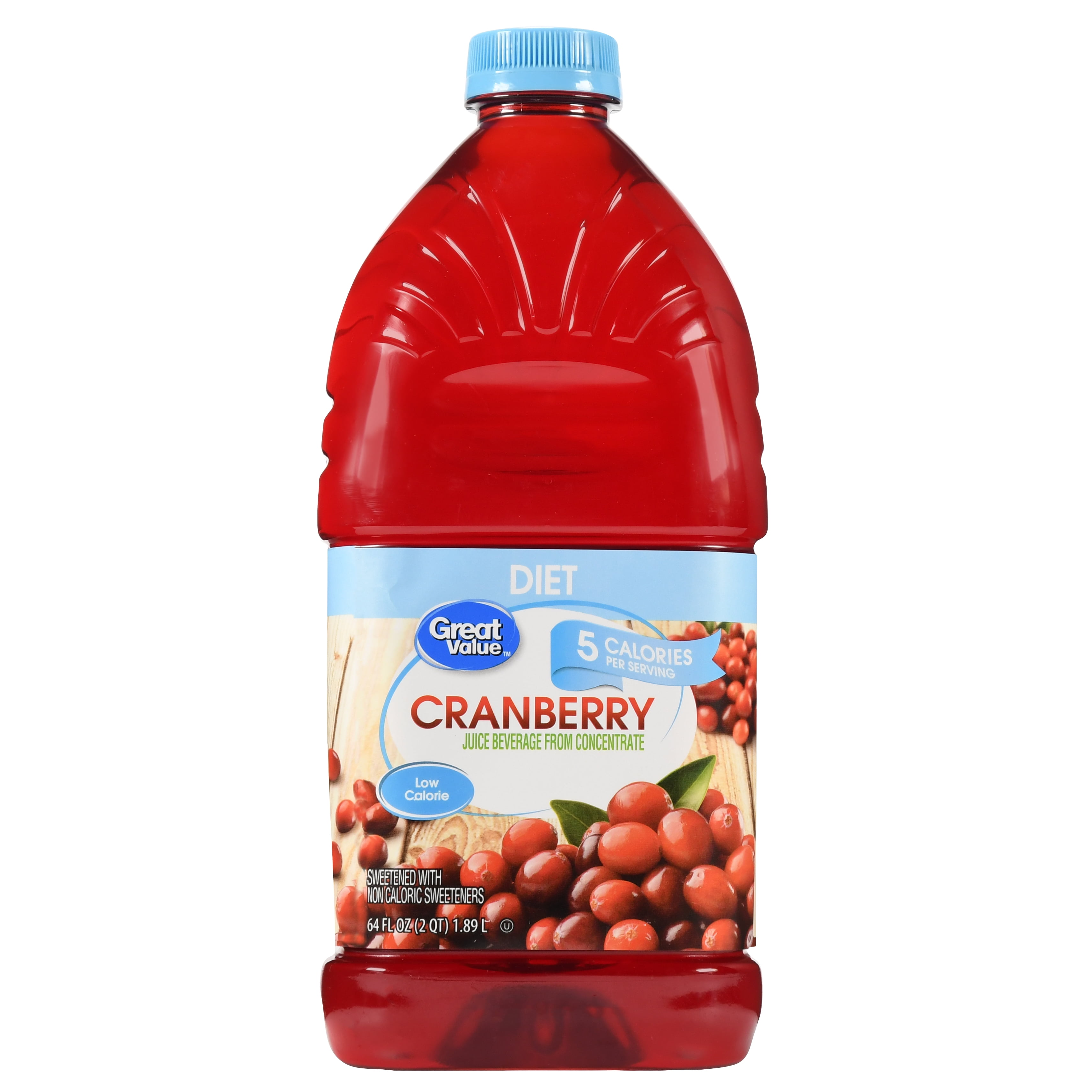 (2 pack) Great Value Diet Cranberry Juice Beverage, 64 fl oz - Walmart.com