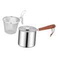 thumbnail image 4 of simhoa Friteuse avec Panier Passoire Accessoire Polyvalent Durabilité Robuste Outil de Cuisson Acier Inoxydable avec Poignée Style A, 4 of 8