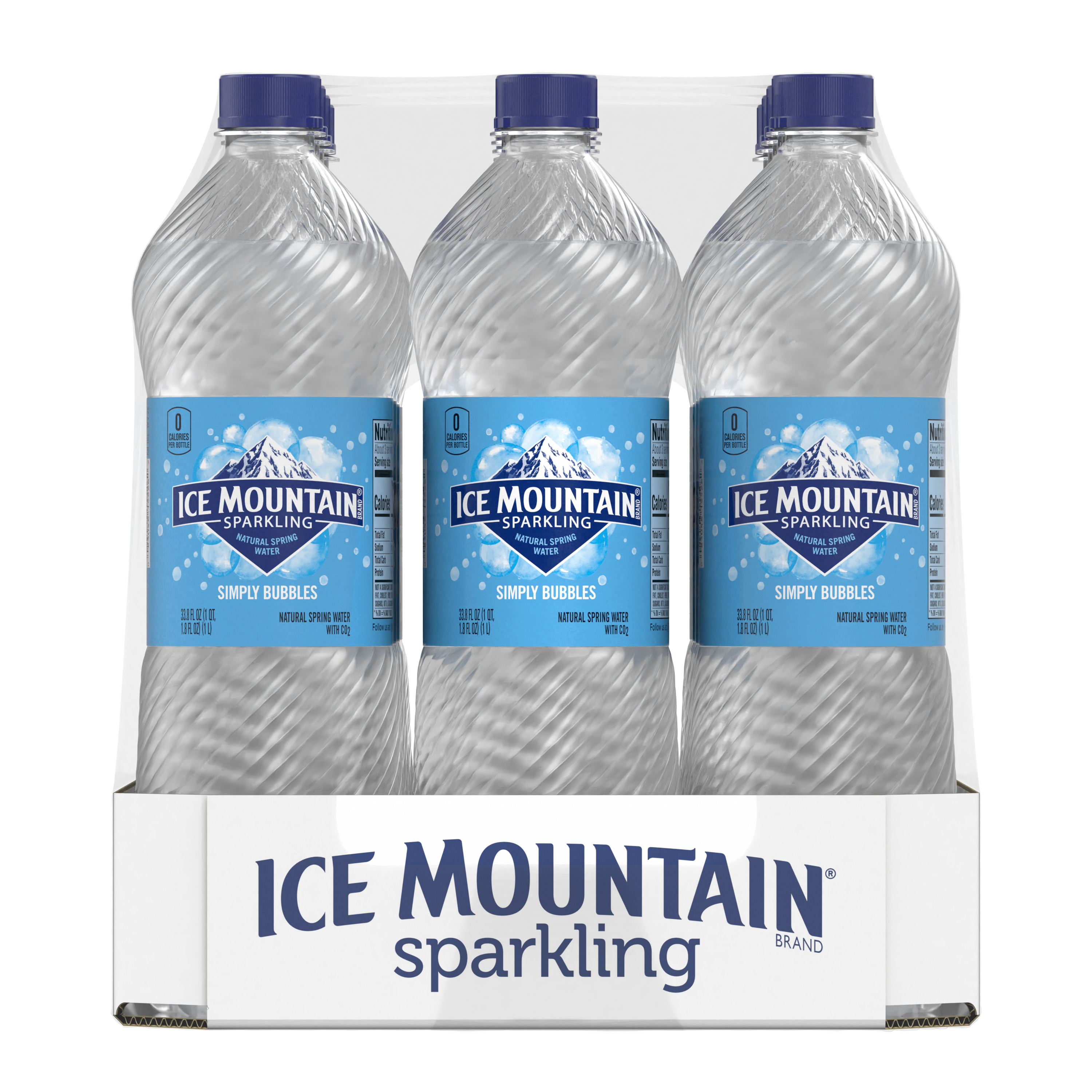 Ice Mountain Sparkling Water Simply Bubbles 33 8 Oz Bottles Pack Of 12 Walmart Com Walmart Com