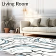 thumbnail image 2 of ODIKA 5'x7' Machine Washable Non-Slip Area Rug, Abstract Motif Teen Nursery Dorm Aesthetic Fluffy High Traffic Rug, White, 553270, 2 of 7