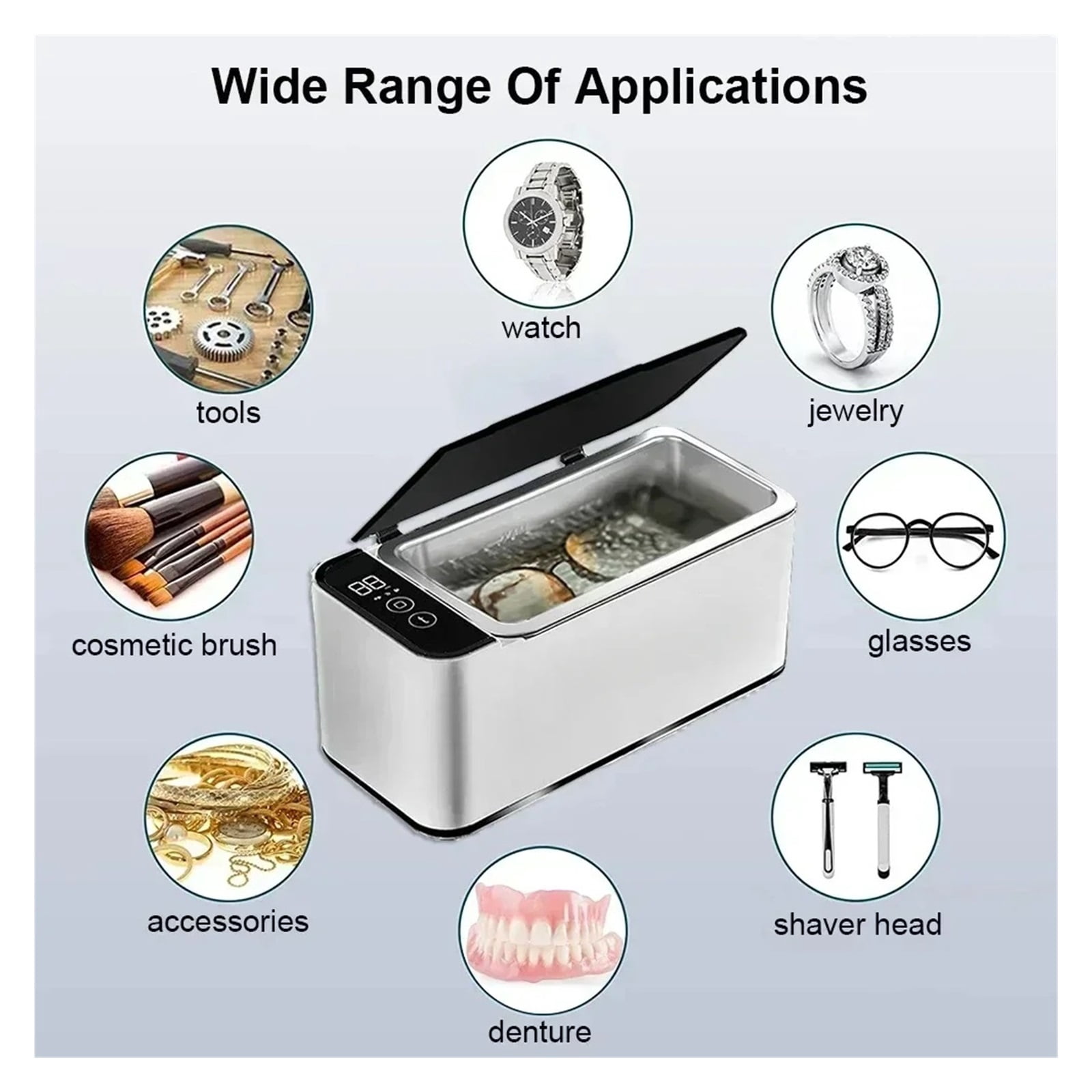 Powerful Ultrasonic Cleaner 500ML 46kH for Jewelry Glasses Circuit Board Watches Denture Teeth Ultrasound Washing Machine