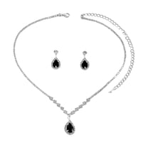 Lifetechs 1 Set Women Jewelry Set Rhinestone Necklace Earrings Prom Wedding Party Bride Water Drop Dangle Earrings Formal Occasions Neck Jewelry