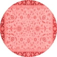 thumbnail image 1 of Ahgly Company Indoor Round Oriental Red Traditional Area Rugs, 5' Round, 1 of 4