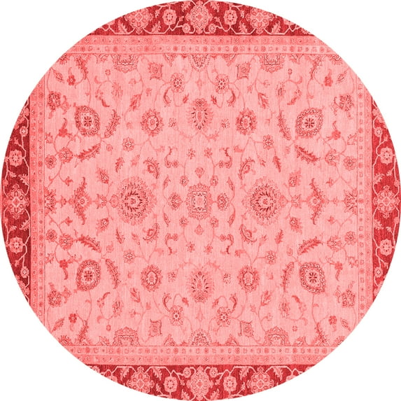 Ahgly Company Indoor Round Oriental Red Traditional Area Rugs, 5' Round