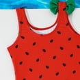 thumbnail image 6 of Girls One Piece Watermelon Print Swimsuit with Cute Bow Ruffle , Adorable Bathing Suit, Kids Summer Swimwear for Beach Pool Wear(Red,5-6 Years), 6 of 8