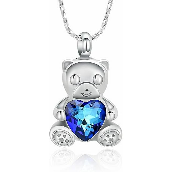 Cartoon Elephant / Bear Urn Necklace Cremation Jewelry for Ashes Crystal Elephant / Bear Cremation Jewelry for Ashes Memorial Urn Necklaces for Ashes Pendant Human Pet Ashes Holder Keepsake Gifts