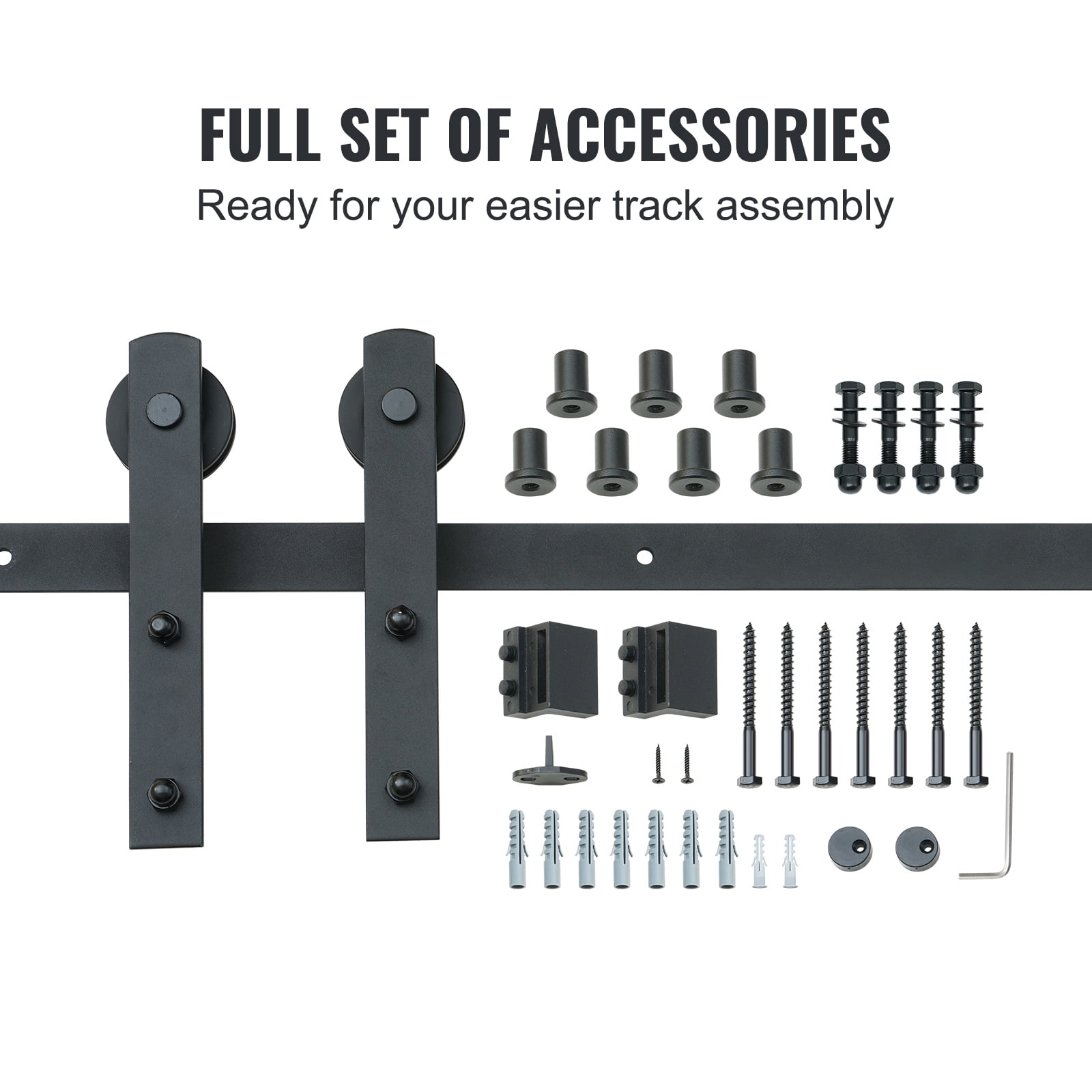 BENTISM 10 ft, 118.1'' x 1.5'' x 0.2'' Sliding Barn Door Hardware Kit