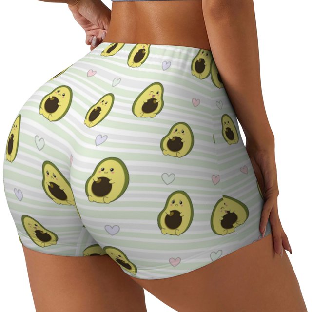 Fotbe Avocado of a Hear Shorts Sin Costuras – Shorts Deportivos de Cintura Alta para Mujer, Elásticos para Gimnasio, Yoga, Running o Ciclismo-XX-Large