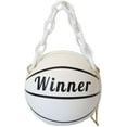 thumbnail image 2 of CoCopeaunts Girls Small Round Basketball Shaped Crossbody Bag Fashion PU Leather Mini Tote Bag Purse For Women, 2 of 3