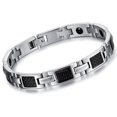 thumbnail image 1 of Pulsera magnética JM para hombre con fibra de carbono negra, 1 of 5