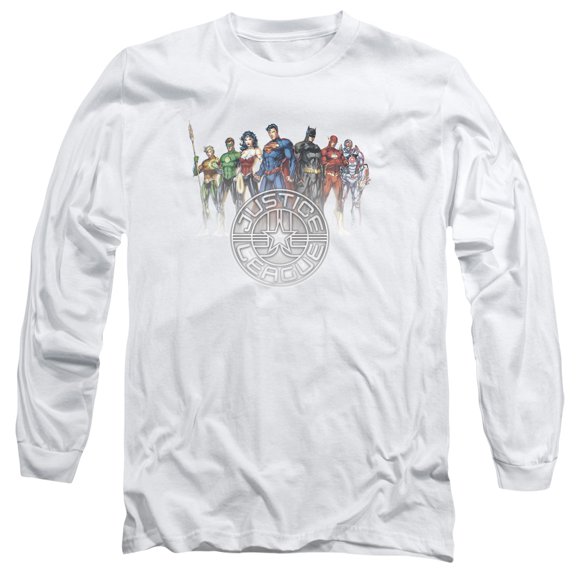 Jla - Circle Crest - Long Sleeve Shirt - XXX-Large