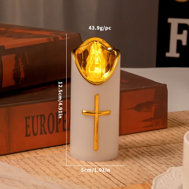 Lámpara de iluminación LED para tumbas, para exteriores, velas para tumbas, efecto parpadeante, como una vela real, vela de cementerio reutilizable, vela conmemorativa, lámpara de tumba a pilas, para