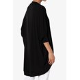 thumbnail image 4 of TheMoogan Women's Cocoon Draped Jersey Knit 3/4 Sleeve Oversized Open Front Cardigan, 4 of 7