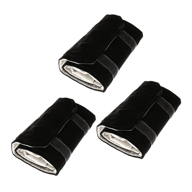 3X Bolsa de de Franela Rollo de , para El Anillo, para El Almacenamiento de Joyas Durante El Viaje - Negro, Gris, Pequeno