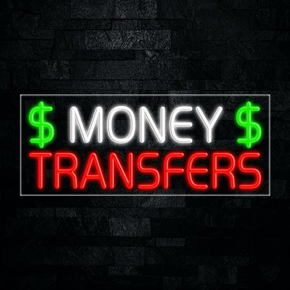 Money Transfers-LED Neon Sign 30"L x 12"H #31210