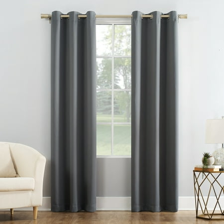 Mainstays Blackout Energy Efficient Grommet Single Curtain Panel, 40"x84", Gray