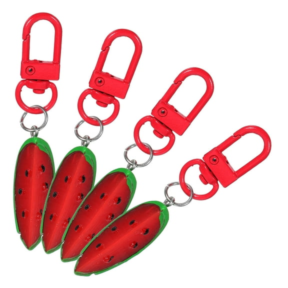 FRCOLOR 4 Pcs Creative Resin Fruit Keychain Cute Watermelon Slice Pendant Portable Bag Charm for Keys and