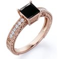 thumbnail image 1 of Anillo de compromiso Catedral 4 Puntas con Diamante Negro Corte Princesa 1,75 ct Lab JeenMata, 1 of 6