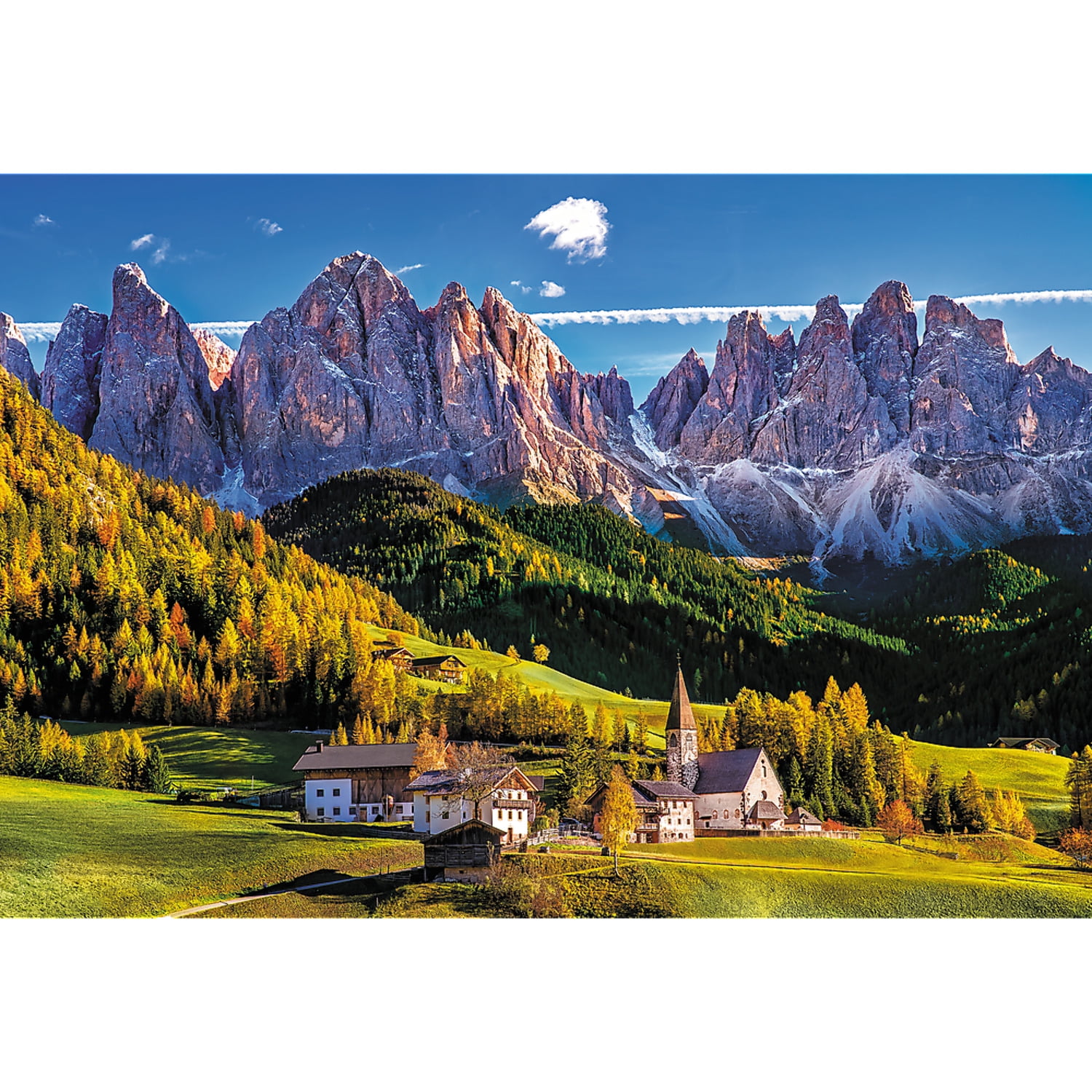 1500 Piece Jigsaw Puzzles, Val Di Funes Valley, Dolomites Mountain Puzzle, Puzzle of Italy, Adult Puzzles, Trefl 26163