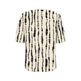 thumbnail image 3 of Xuyuer Womens Tops Trendy Puff Short Sleeve Shirts Dressy　Henley V-Neck Summer Tops Pleated T-Shirts Loose Fit Tunic Blouses, 3 of 5