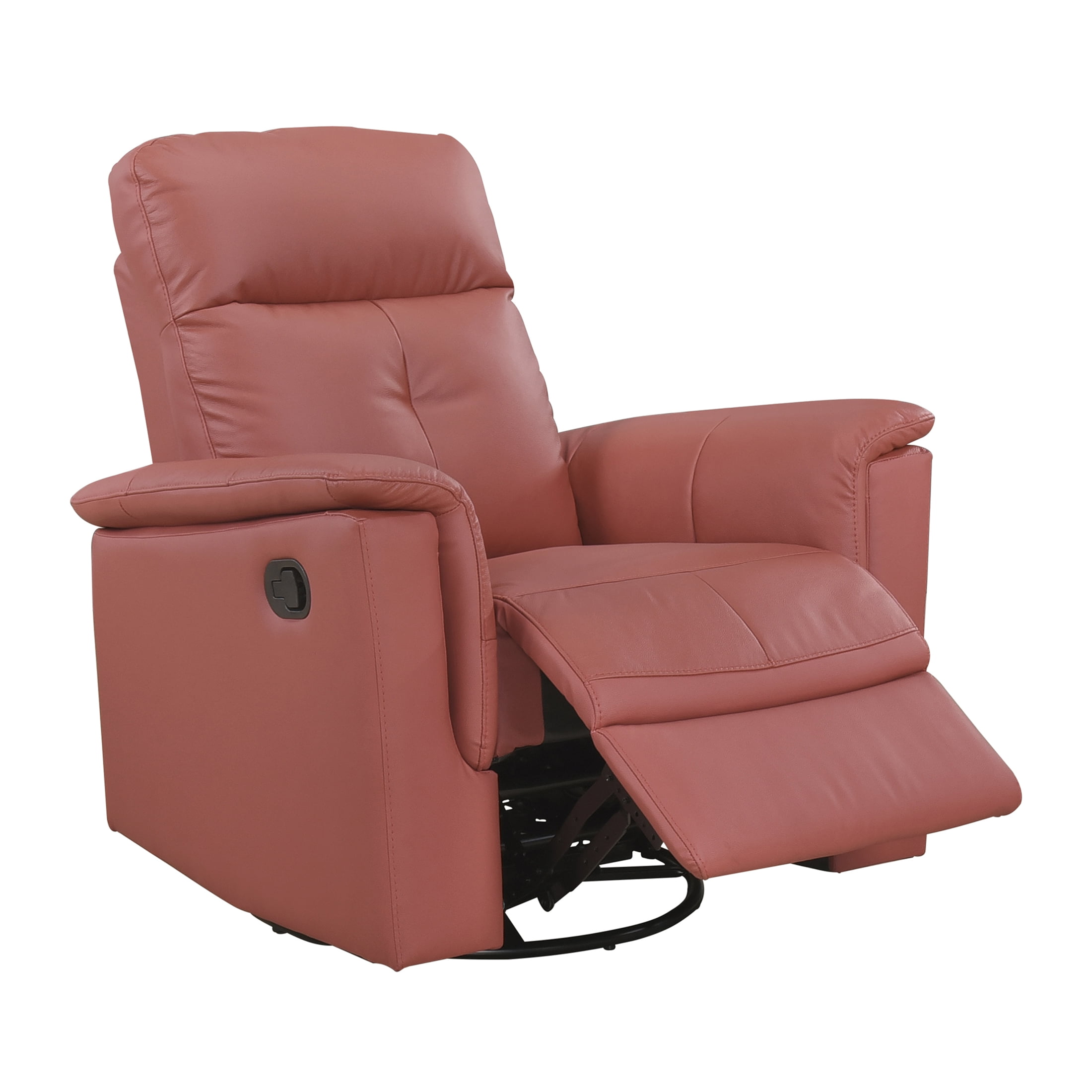 OakvillePark Willowmar Leather Match Swivel Glider Recliner Chair, Red