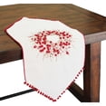thumbnail image 2 of Holiday Berry Wreath Ribbon and Pom Pom Embroidered Double Layer Table Runner, 16 by 54-Inch 16 by 36-inch, 2 of 2