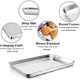 thumbnail image 7 of Vesteel Stainless Steel Baking Sheet, 12.5" x 9.75" x 1" Toaster Oven Cookie Tray Pan Set of 2, Dishwasher Safe, 7 of 7