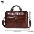 thumbnail image 2 of BULLCAPTAIN Leather Briefcase For Men, Large Capacity Multi-functional Handbag For Men Business First Class Leather Computer Bag Casual One-shoulder Messenger Bag Business Trip Office Satchel, Gifts F, 2 of 4