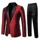thumbnail image 2 of RKSTN 2PC Men's Tuxedo Suits Turndown Collar Single Breasted Button Printed Dress Suit Set Mens Oversized Lapel Slim Fits Print Blazer Jacket and Pant 2 Piece Set Wedding Performance Prom Dress Set, 2 of 9