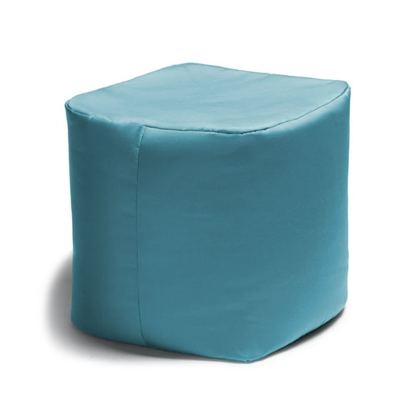 Luckie Outdoor Ottoman, Light Blue - Patio Pouf, Side Table - Fade & UV Resistant - Indoor/Outdoor Versatile Seating - 17x17x19 inches