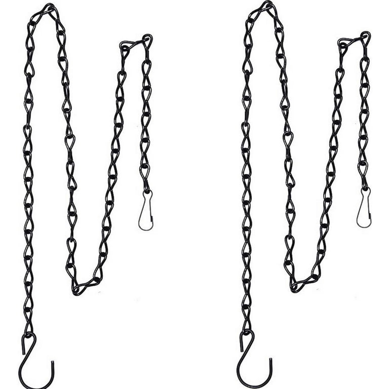 4Pack - 24 Inch 4 Leads Hanging Chain with Hooks Flower Pot Chain  Replacement Plant Hangers for Bird Feeders, Planters and Lanterns (Silver)