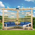 thumbnail image 3 of XWG-098 Outdoor Cedar Wood Hardtop Gazebo w Metal hardtop / Spruce Wood Hardtop Pergola w Asphalt roof 11x12 Asphalt R, 3 of 5