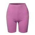 thumbnail image 2 of A2Y Women's Basic Solid Premium Cotton Mid Thigh High Rise Biker Bermuda Shorts Dark Mauve XL, 2 of 5