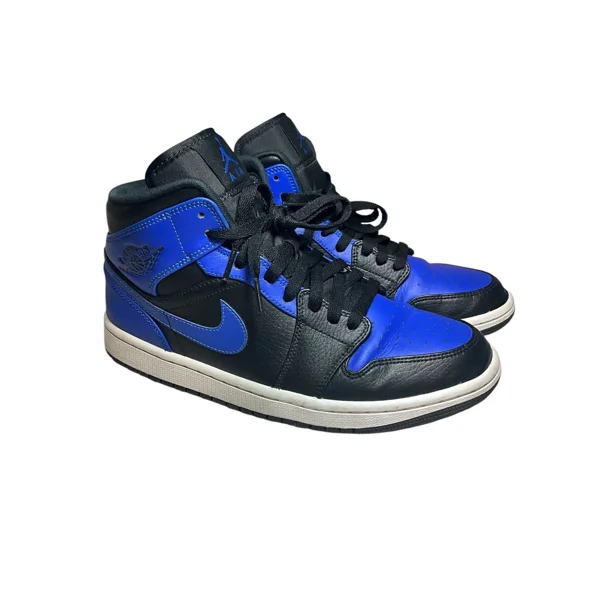 Ni - ke Ni - ke Mens Air Jordan 1 Mid 554724-077 Blue Basketball Shoes Sneakers Size 8