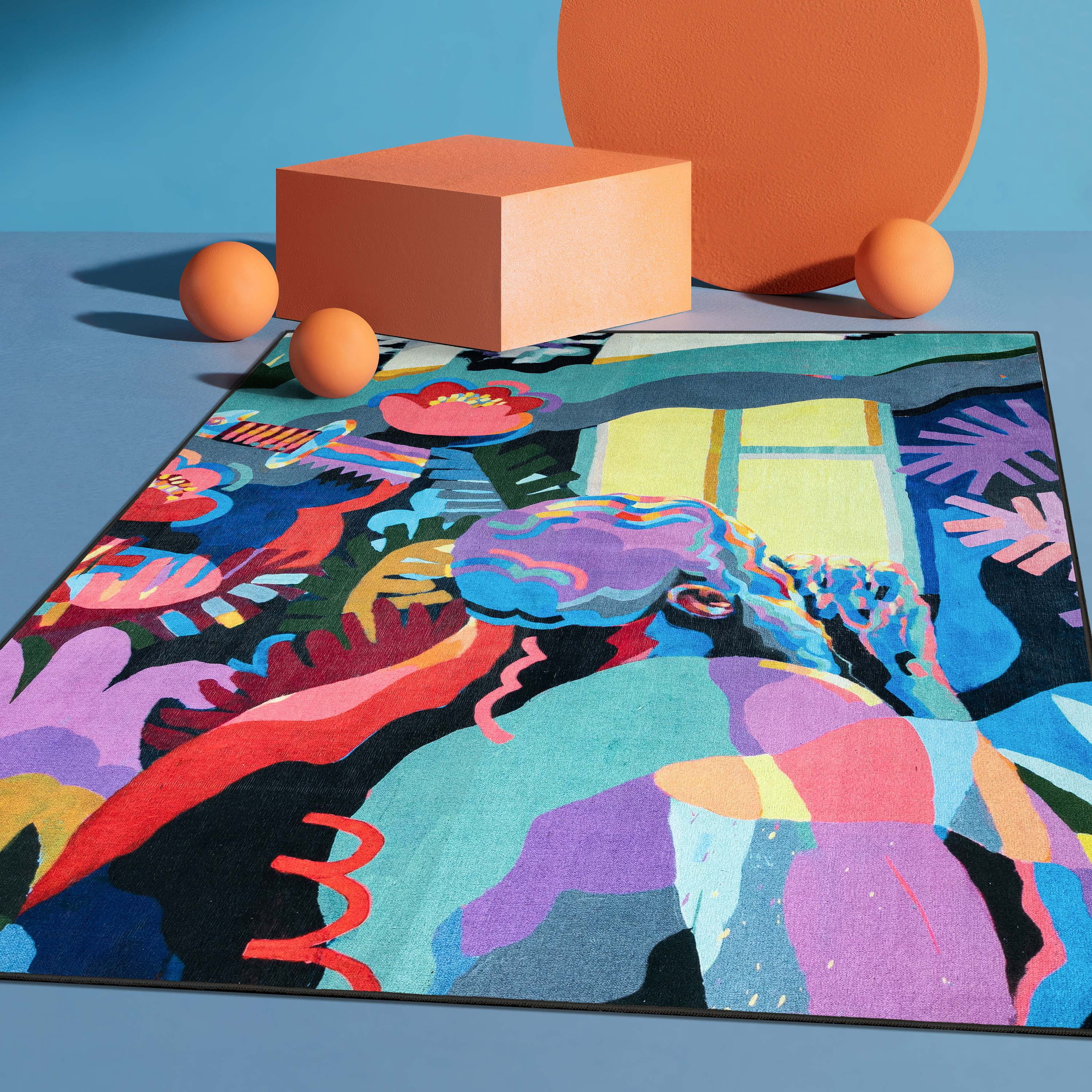 Well Woven x Misha Tyutyunik The Sunday Jungle Collection Home Modern Abstract Multi 7'7" x 9'10" Area Rug