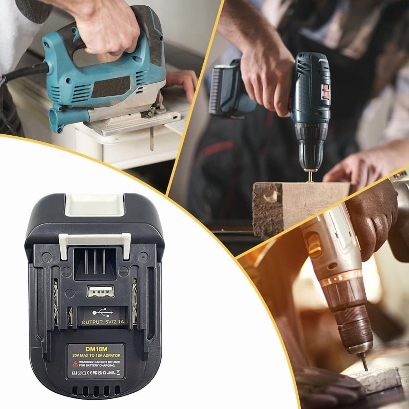 Battery Convertor Adapter For Mil*wau*kee 18V For De*walt 20V to For Ma*kita 18V Power Tools Bl1830 With USB charging port