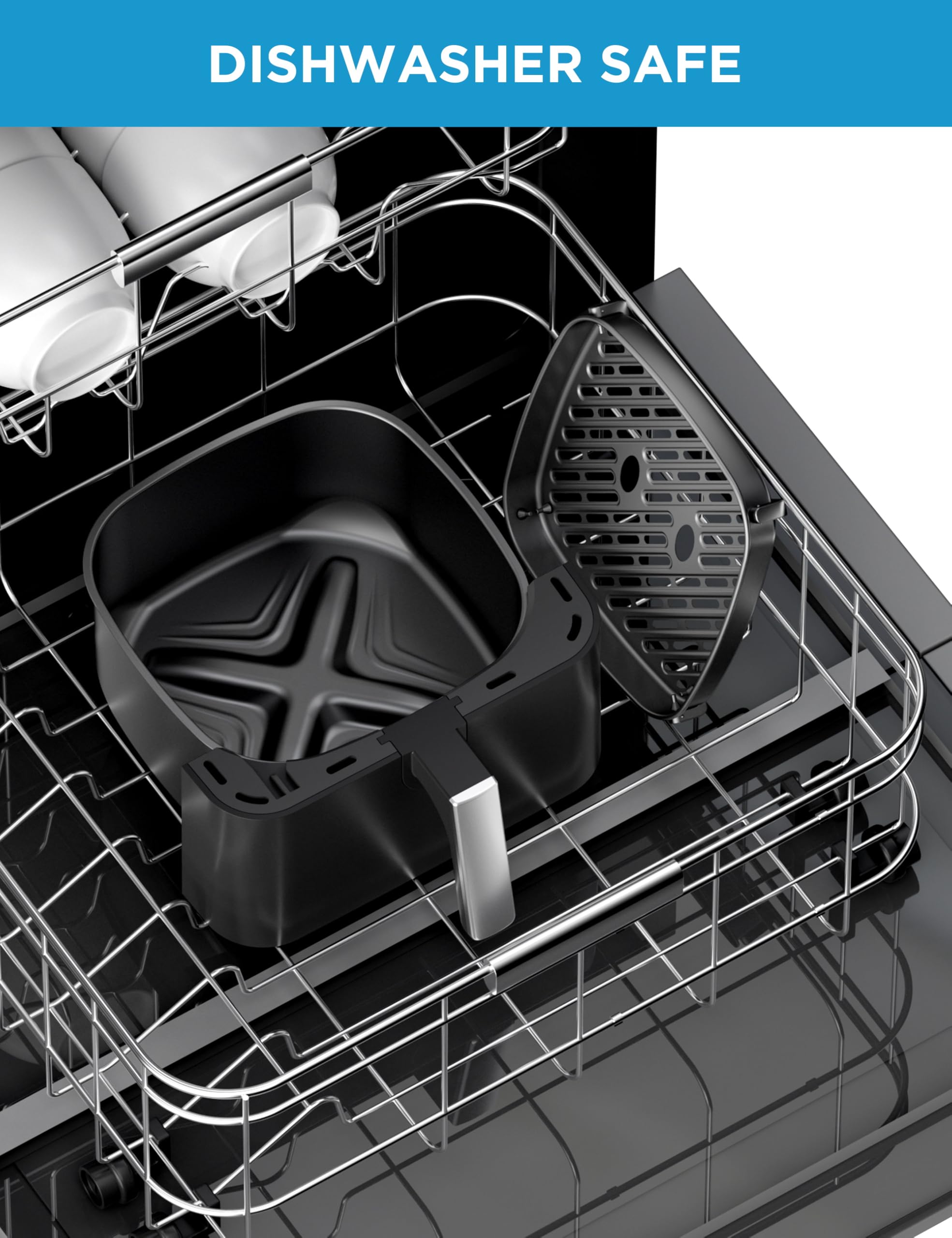 Midea 5.5 Quart Air Fryer, Black - See-Thru Window, Rapid Air Technology