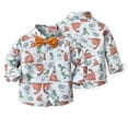 thumbnail image 5 of YTDSCS Baby Kids Boys Formal Outfit Toddler Infant Boys Long Sleeves Gentleman Set 6 Months -10 Years Dinosaur Print Shirt+Suspender Pants+Bow Tie Wedding Suit, 5 of 9