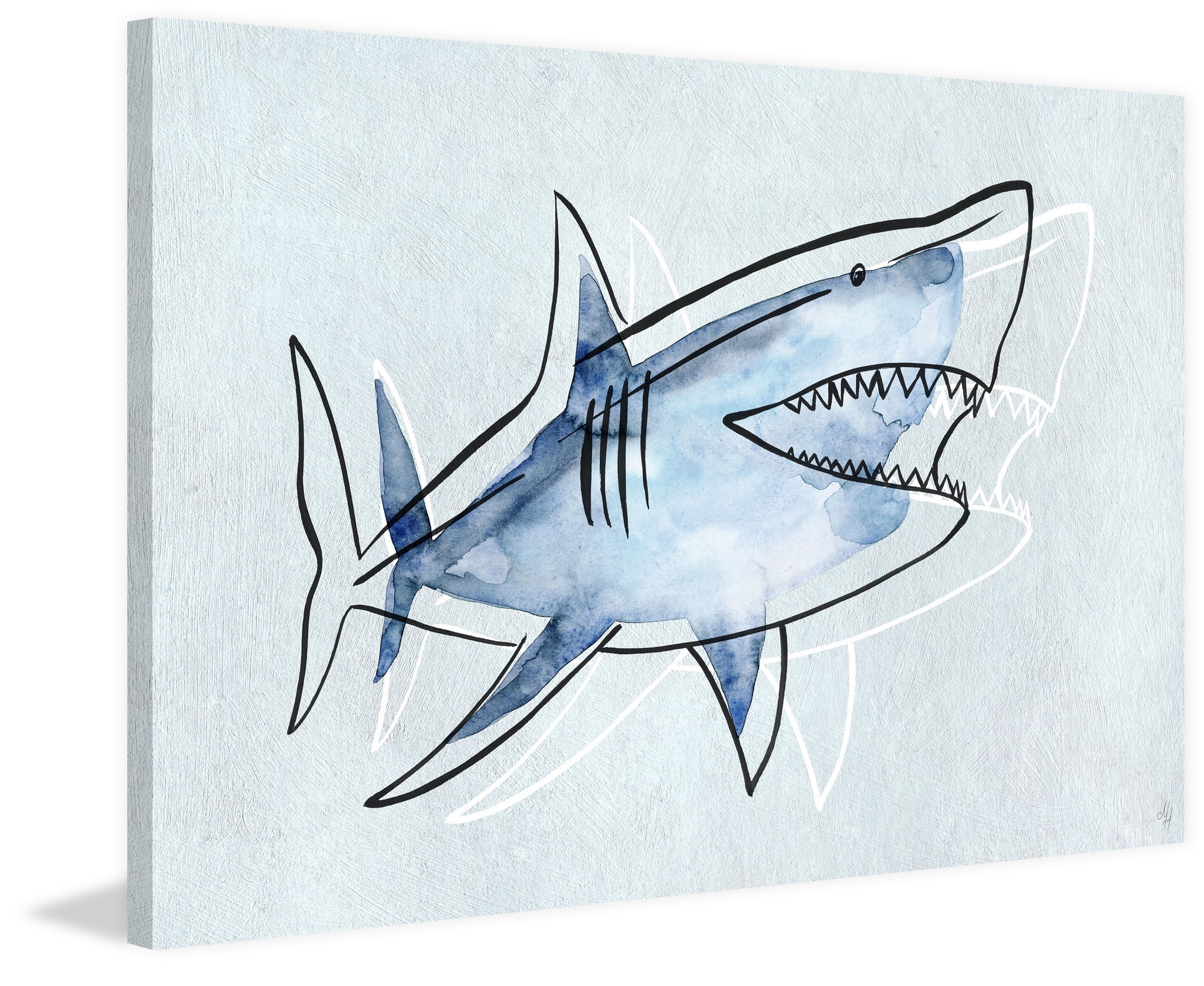 Marmont Hill Great Blue Shark II Canvas Wall Art