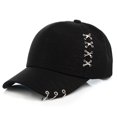 thumbnail image 5 of Gorras de béisbol de algodón unisex vintage lavado ajustable papá sombrero para hombres mujeres, adultos, blanco Feliz Sencillez, 5 of 5