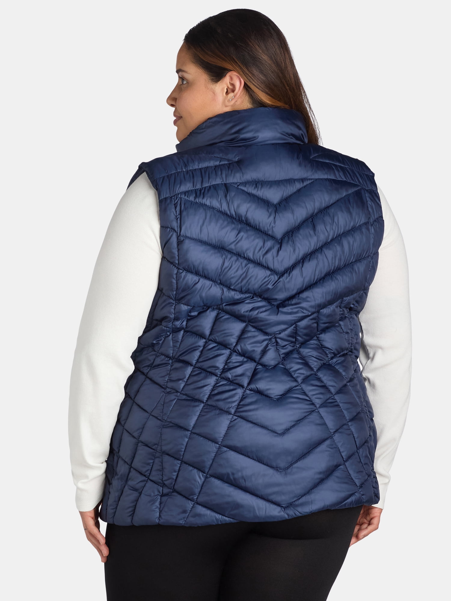 Big Chill Women's Chevron Quilted Puffer Vest, Midweight, Sizes S-3X
