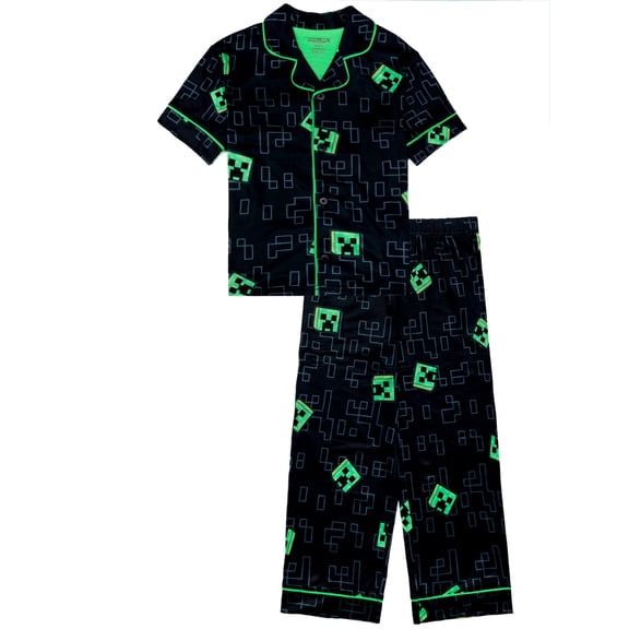 Minecraft Boys Short Sleeve Coat and Pant Pajama Set, 2-Piece, Sizes 4-12