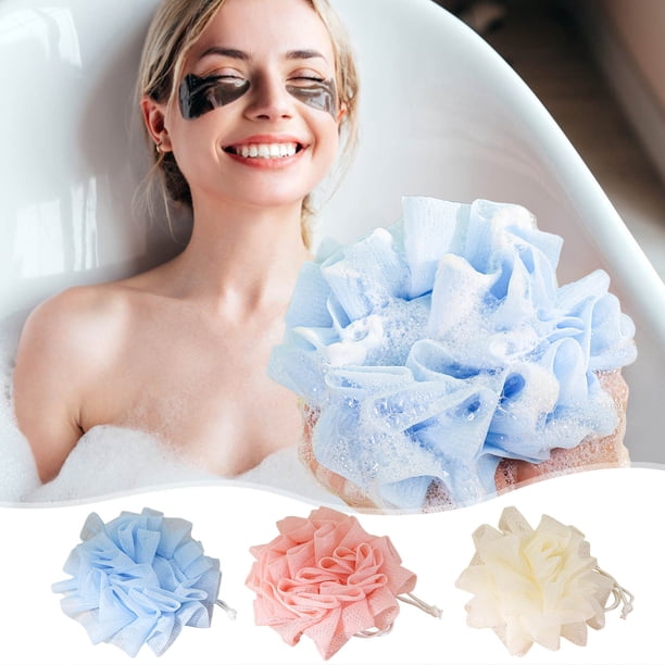 Esponja de Baño Colorida con Forma de Flor - Suave, No Suelta Pelusa para Una Exfoliación Delicada - 20 X 20 Cm - Lujoso Accesorio de Ducha