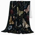 thumbnail image 2 of Luna Moths and Butterflies, Elegant Vintage Style for Moth Lovers, Botanical Wing Scene, Cozy Flannel Blanket for Bedroom and Reading Nook, Housewarming Gift and Botanical Home Decor, 2 of 9