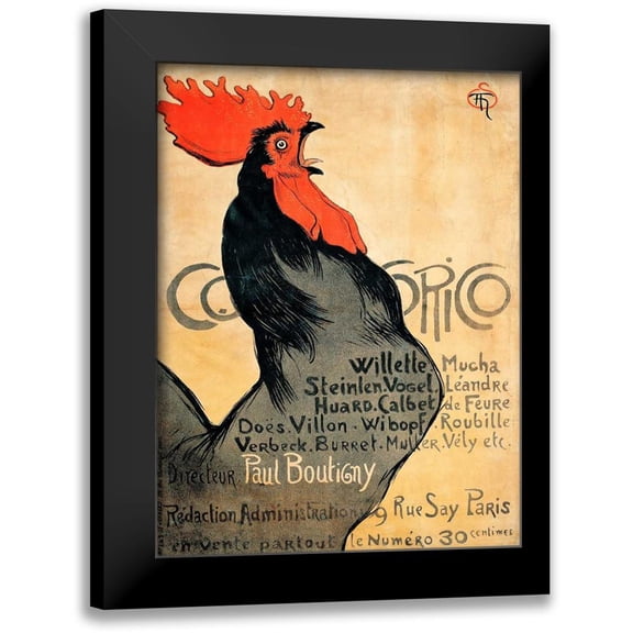 Steinlen, Theophile 12x14 Black Modern Framed Museum Art Print Titled - Cocorico