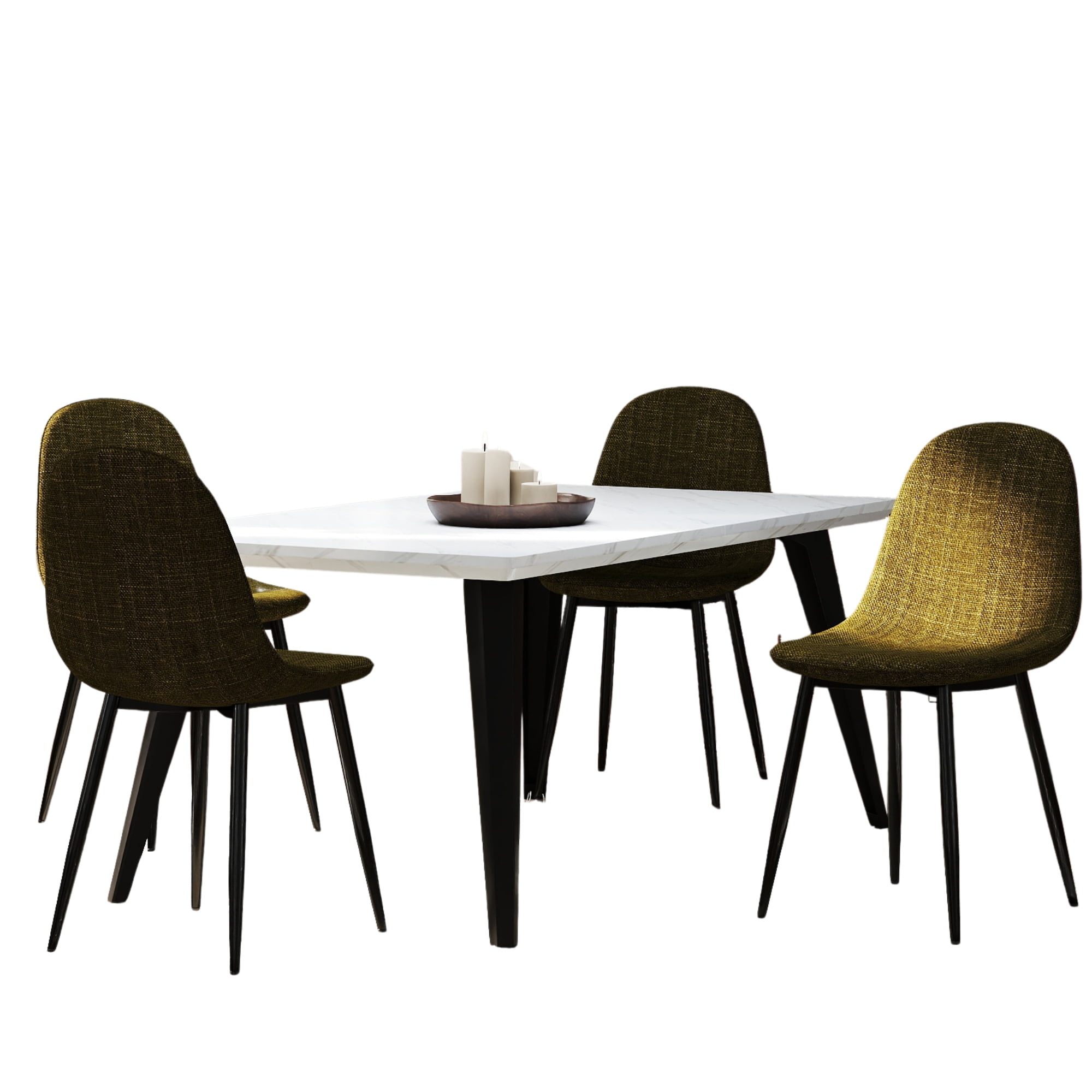 Homy Casa 63 inch Modern Dining Set, Dining Table with 4 Chairs