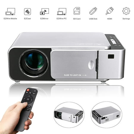 Meigar HD Video Projector,Meigar 720P HD LED Projector,Portable 30000 Hours LED Projector MobilePhone Wireless Home Theater,Compatible with HD (Best Projector Under 30000)
