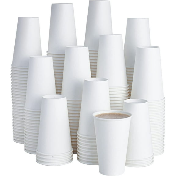 210 Pack 16 oz Disposable Paper Coffee Cup, Hot/Cold Beverage Drinking Cups for Water, Paper Coffee Cups, White Hot Coffee Cups, Suitable for Party, Picnic, Travel, and Events
