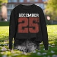 thumbnail image 2 of Sentmoon Mode Femmes Hauts à Manches Longues Automne et Hiver T-Shirt à Col Rond Raglan Imprimé Mode Femmes pour Cadeaux de Vacances Noir TTG, 2 of 7