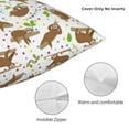 thumbnail image 3 of Pofeuu Cute Sloth Print Double-sided plush pillowcase Square Throw Pillow Covers Pillows Cover for Living Room Bedroom Sofa Couch Cushion Cover（No pillow core）-20"x20", 3 of 7